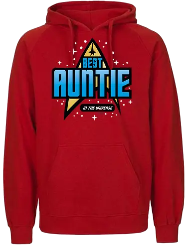 Best Trekkie Auntie - mothers day, mom, mommy, mother, gifts for auntie, 60s, 70s, 80s, christmas, christmas gifts, universe, galaxy, Space, trekkie, nostalgia - Fairtrade Hoodie
