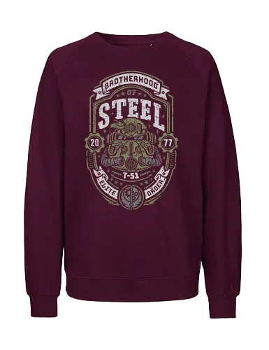 Knight of Steel T-51 v2 - video game, armor, atomic, brotherhood, gamer, gaming, knight, nuclear war, paladin, shelter, steel, vault, wasteland, fallout - Fairtrade Sweatshirt