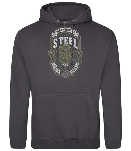 Knight of Steel T-51 v2 - video game, armor, atomic, brotherhood, gamer, gaming, knight, nuclear war, paladin, shelter, steel, vault, wasteland, fallout - Standard Hoodie