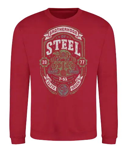 Knight of Steel T-51 v2 - video game, armor, atomic, brotherhood, gamer, gaming, knight, nuclear war, paladin, shelter, steel, vault, wasteland, fallout - Sweatshirt
