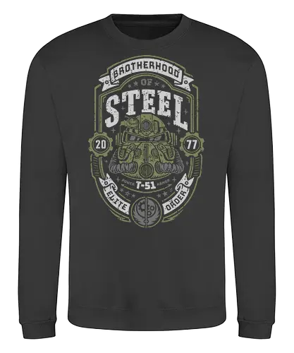 Knight of Steel T-51 v2 - video game, armor, atomic, brotherhood, gamer, gaming, knight, nuclear war, paladin, shelter, steel, vault, wasteland, fallout - Sweatshirt