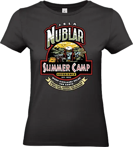 Jurassic Camp - camping funny, adventure, camping, camping life, camping lover, dinosaur, jurassic, Jurassic, nature, outdoors, park, summer, summer camp, travel, movies 90s - Standard T-Shirt (Frauen)
