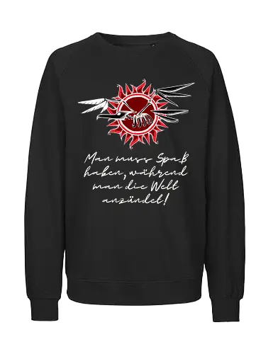 Frigatebird-Piratenflagge mit Text - Piraten, Romanzitat, AnikaBeer, Flagge, Fregattvogel - Fairtrade Sweatshirt