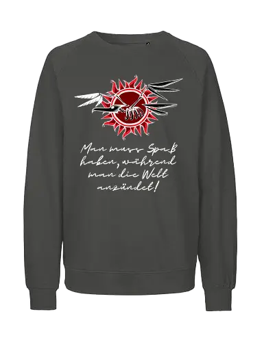 Frigatebird-Piratenflagge mit Text - Piraten, Romanzitat, AnikaBeer, Flagge, Fregattvogel - Fairtrade Sweatshirt