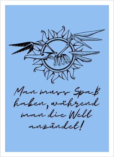 Frigatebird-Piratenflagge: Lineart mit Text