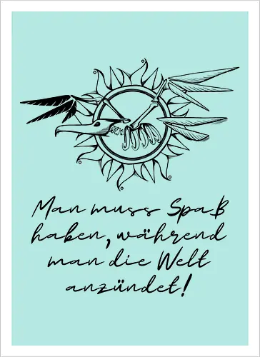 Frigatebird-Piratenflagge: Lineart mit Text