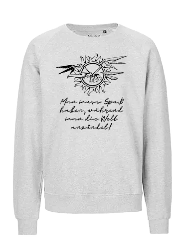 Frigatebird-Piratenflagge: Lineart mit Text - Piraten, Romanzitat, AnikaBeer, Flagge, Fregattvogel - Fairtrade Sweatshirt