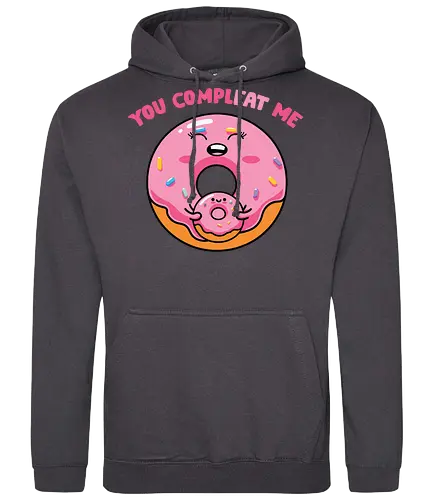 You complete me - donut, cute, smile, sprinkles, pink, mini, text, playful, cartoon - Standard Hoodie