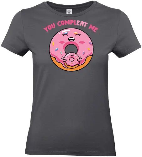 You complete me - donut, cute, smile, sprinkles, pink, mini, text, playful, cartoon - Standard T-Shirt (Frauen)