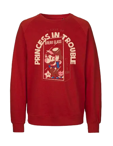 Prinzessin in Schwierigkeiten? Glas zerbrechen - retro, gaming, gamer, retro gamer - Fairtrade Sweatshirt