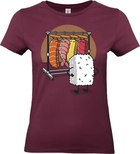 Sushi Wardrobe - sushi, cute food, cute sushi, food, i love sushi, japan, japanese, kawaii, kawaii food, kawaii sushi, nigiri, sushi food, sushi lover, wardrobe - Standard T-Shirt (Frauen)