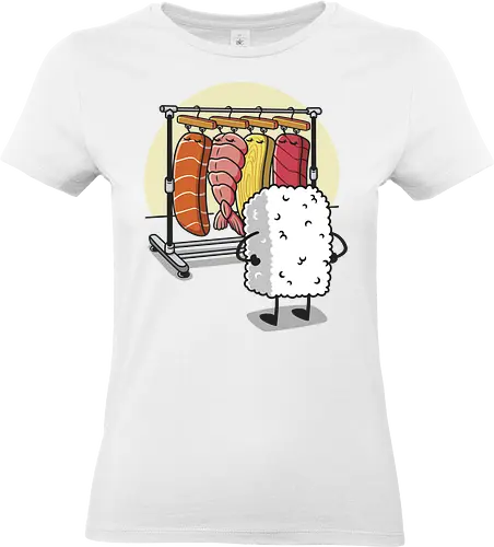 Sushi Wardrobe - sushi, cute food, cute sushi, food, i love sushi, japan, japanese, kawaii, kawaii food, kawaii sushi, nigiri, sushi food, sushi lover, wardrobe - Standard T-Shirt (Frauen)