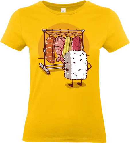 Sushi Wardrobe v2 - sushi, cute food, cute sushi, food, i love sushi, japan, japanese, kawaii, kawaii food, kawaii sushi, nigiri, sushi food, sushi lover, wardrobe - Standard T-Shirt (Frauen)