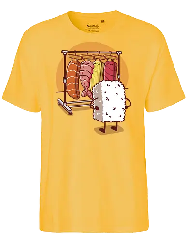 Sushi Wardrobe v2 - sushi, cute food, cute sushi, food, i love sushi, japan, japanese, kawaii, kawaii food, kawaii sushi, nigiri, sushi food, sushi lover, wardrobe - Fairtrade T-Shirt
