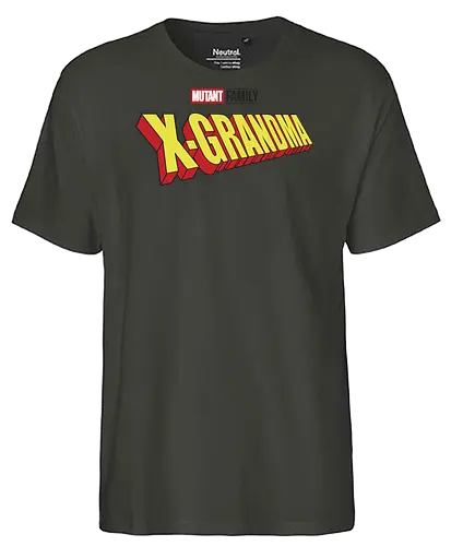 Mutant X-Grandma - mom, mommy, family, mother, mothers day, mothers day gift ideas, gift for grandmother, comic, matching family, mutant pride, x men, x men mutant, cartoons, family squad, animation - Fairtrade T-Shirt