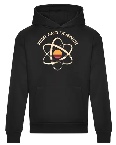 Rise and Science - science, chemistry, funny, geek, humor, laboratory, molecule, nerd, physics, pun, retro, science lover, scientist, stem, vintage - Heavyweight Hoodie
