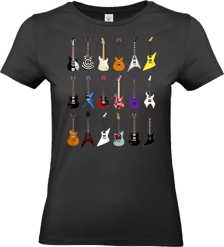 Riffs that Rocked the World - Iconic Guitars from Rock and Metal Legends - guitar, band, electric guitar, guitar lover, guitar player, guitarist, hard rock, headbanger, heavy metal, metal, metalhead, music, musician, rock, rock and roll music - Standard T-Shirt (Frauen)