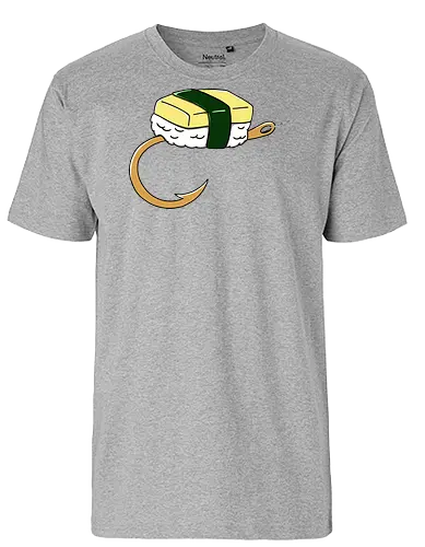 Sushi Bait - sushi, sushi bait, lure, fishing hobby, tamago sushi, japanese sushi, sushi lover, sushi time, funny sushi - Fairtrade T-Shirt