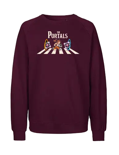 The Portals - games, Gateway, glados, portals, abbey road, beatles, humor, gamming, road, PC, gamer - Fairtrade Sweatshirt