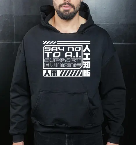 Say No To AI Cyberpunk Quote