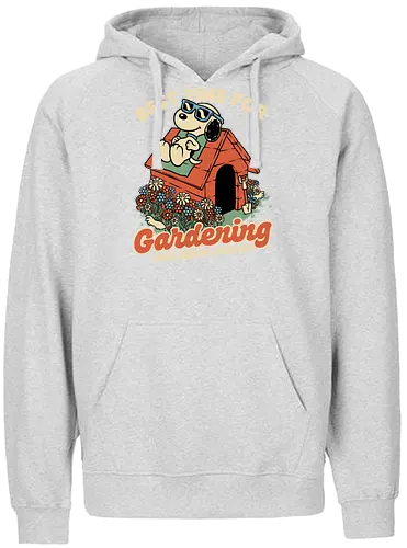 Beagle Body Garden - cute, funny, fun, awesome, spring, summer, garden, flowers, pets, allergy, classic, retro, vintage, comic, comics, beagle, dog, sun, kill, killer, assassin, serial killer, joke, gardening, garden, body, bodies - Fairtrade Hoodie