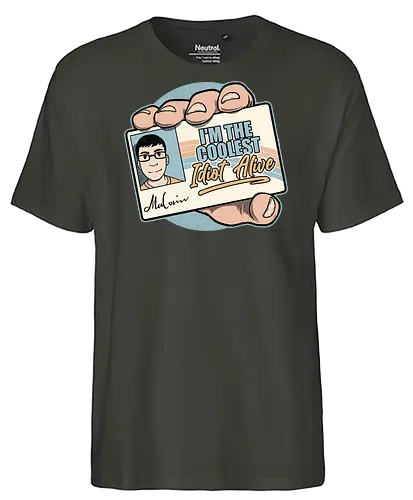 Driver License Idiot Movie - funny, fun, quote, lettering, classic, movie, movies, comedy, drink, drinking, driver's license, cool, coolest, idiot, stupid, retro, vintage - Fairtrade T-Shirt
