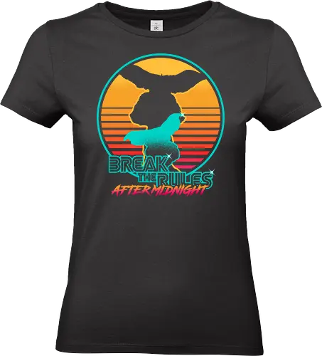 Break The Rules After Midnight - 80s Movies - 80s, 1980s, 80s movies, aesthetic, cinema, classics, food, horror, midnight, retro, retrowave, sci fi, science fiction, scifi, vintage - Standard T-Shirt (Frauen)