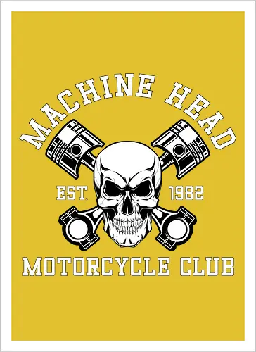Machine Head Motorcycle Club Retro Art