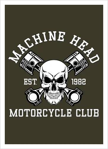 Machine Head Motorcycle Club Retro Art