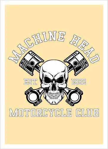 Machine Head Motorcycle Club Retro Art