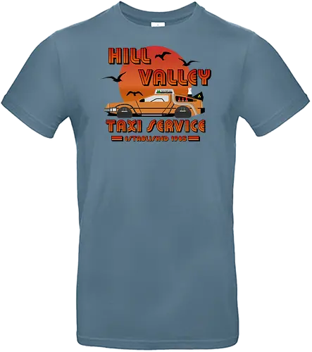 Hill Valley Taxi Service Model 2 - Future, delorean, doc brown, funny pop, funny quote, geek, hill valley, joke, marty mcfly, meme, memes, nerd, parody, time travel, vintage - Standard T-Shirt