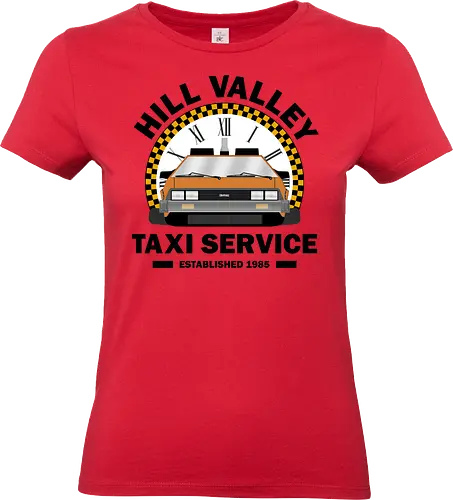 Hill Valley Taxi Service  - Future, delorean, doc brown, funny pop, funny quote, geek, hill valley, joke, marty mcfly, meme, memes, nerd, parody, time travel, vintage - Standard T-Shirt (Frauen)