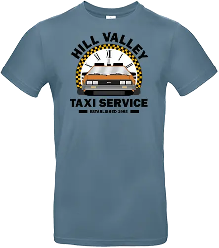 Hill Valley Taxi Service  - Future, delorean, doc brown, funny pop, funny quote, geek, hill valley, joke, marty mcfly, meme, memes, nerd, parody, time travel, vintage - Standard T-Shirt