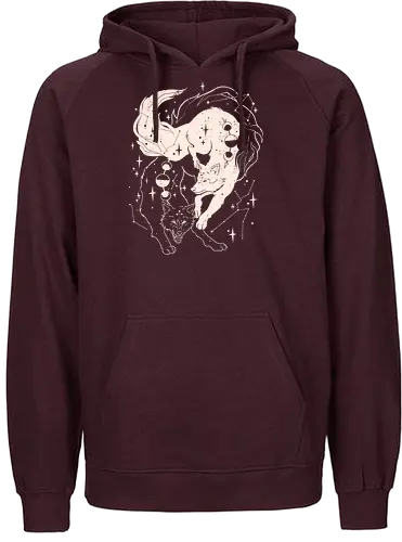 Tamed wolves - Jujutsu, wolf, moon, stars, megumi, anime, manga, divine - Fairtrade Hoodie
