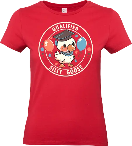 Qualified Silly Goose - silly goose, goose, geese, graduation, qualified silly goose, goose meme, grad, silly bird, funny goose, goofy goose, celebration, student, clown goose, silliness, memes, alberne Gans, Gans, Gänse, Abschluss, qualifizierte alberne Gans, Gänsemememe, Abschluss, alberner Vogel, lustige Gans, alberne Gans, Feier, Student, Clown Gans, Albernheit - Standard T-Shirt (Frauen)