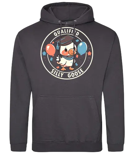 Qualified Silly Goose - silly goose, goose, geese, graduation, qualified silly goose, goose meme, grad, silly bird, funny goose, goofy goose, celebration, student, clown goose, silliness, memes, alberne Gans, Gans, Gänse, Abschluss, qualifizierte alberne Gans, Gänsemememe, Abschluss, alberner Vogel, lustige Gans, alberne Gans, Feier, Student, Clown Gans, Albernheit - Standard Hoodie