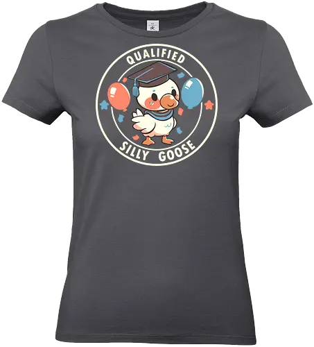 Qualified Silly Goose - silly goose, goose, geese, graduation, qualified silly goose, goose meme, grad, silly bird, funny goose, goofy goose, celebration, student, clown goose, silliness, memes, alberne Gans, Gans, Gänse, Abschluss, qualifizierte alberne Gans, Gänsemememe, Abschluss, alberner Vogel, lustige Gans, alberne Gans, Feier, Student, Clown Gans, Albernheit - Standard T-Shirt (Frauen)