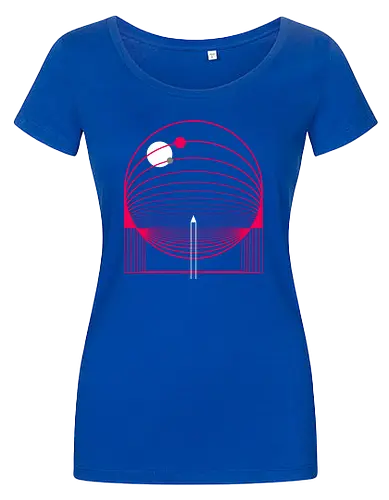 Exploring Stars - space, rocket ship, space ship, mars, planets, solar system, minimal - Damen T-Shirt