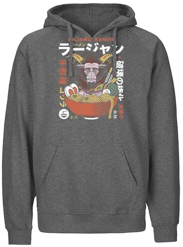 Rajang Ramen - monster, hunting, gamer, gaming, video games, furious rajang, iceborne, wyvern, felyne, pickle, hunter monster world, game, coffee, gamer, gaming, video games, hunter, monster rise, monster wilds - Fairtrade Hoodie