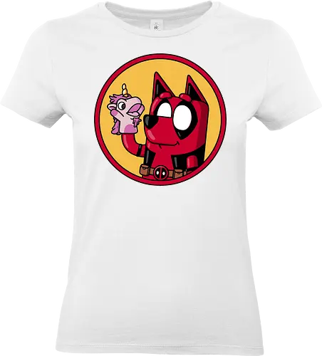 Dadpool! - Antihero, bluey, dad, fathers-day, father, funny, unicorse, unicorn, mashup - Standard T-Shirt (Frauen)