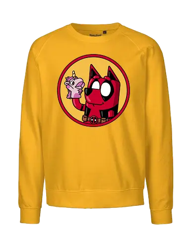 Dadpool! - Antihero, bluey, dad, fathers-day, father, funny, unicorse, unicorn, mashup - Fairtrade Sweatshirt
