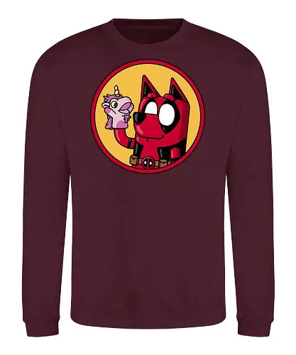 Dadpool! - Antihero, bluey, dad, fathers-day, father, funny, unicorse, unicorn, mashup - Sweatshirt