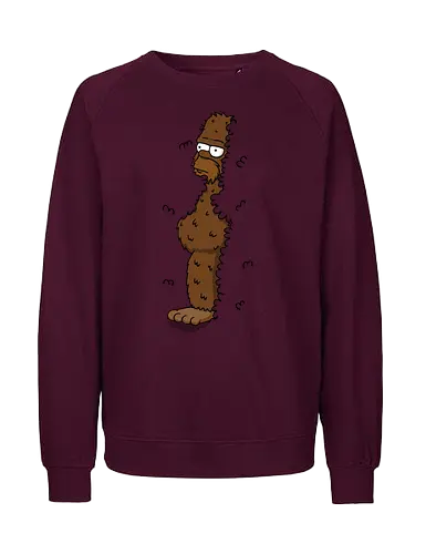 Bigfat! - homer, simpson, the-simpsons, funny, mashup, bigfoot, sasquatch, outdoors, nature, meme - Fairtrade Sweatshirt