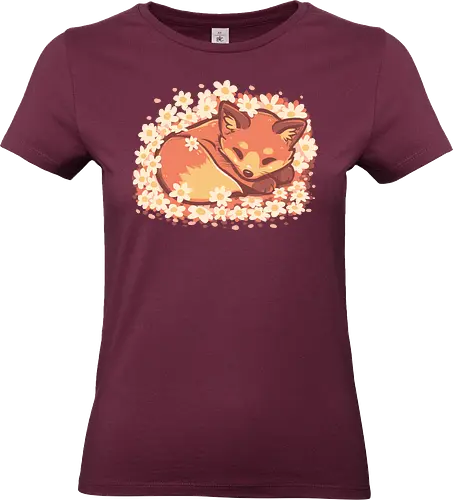 Daisy Spring Fox - Fuchs, Frühling, Gänseblümchen, Schlafender Fuchs, Fuchs und Blumen, Niedlicher Fuchs, Blumig, Verträumt, Ästhetisch, Warme Farben, Frühlingstier, Gänseblümchen Blume, Cottagecore Fuchs, Gelassen, Ruhig, fox, spring, daisy, Sleeping fox, Fox and flowers, Cute fox, Floral, dreamy, aesthetic, warm colours - Standard T-Shirt (Frauen)