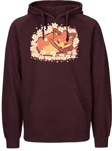Daisy Spring Fox - Fuchs, Frühling, Gänseblümchen, Schlafender Fuchs, Fuchs und Blumen, Niedlicher Fuchs, Blumig, Verträumt, Ästhetisch, Warme Farben, Frühlingstier, Gänseblümchen Blume, Cottagecore Fuchs, Gelassen, Ruhig, fox, spring, daisy, Sleeping fox, Fox and flowers, Cute fox, Floral, dreamy, aesthetic, warm colours - Fairtrade Hoodie