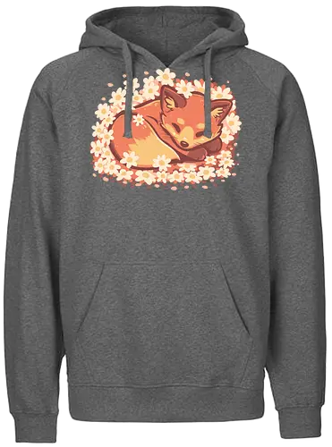 Daisy Spring Fox - Fuchs, Frühling, Gänseblümchen, Schlafender Fuchs, Fuchs und Blumen, Niedlicher Fuchs, Blumig, Verträumt, Ästhetisch, Warme Farben, Frühlingstier, Gänseblümchen Blume, Cottagecore Fuchs, Gelassen, Ruhig, fox, spring, daisy, Sleeping fox, Fox and flowers, Cute fox, Floral, dreamy, aesthetic, warm colours - Fairtrade Hoodie