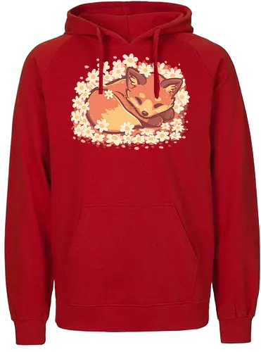 Daisy Spring Fox - Fuchs, Frühling, Gänseblümchen, Schlafender Fuchs, Fuchs und Blumen, Niedlicher Fuchs, Blumig, Verträumt, Ästhetisch, Warme Farben, Frühlingstier, Gänseblümchen Blume, Cottagecore Fuchs, Gelassen, Ruhig, fox, spring, daisy, Sleeping fox, Fox and flowers, Cute fox, Floral, dreamy, aesthetic, warm colours - Fairtrade Hoodie