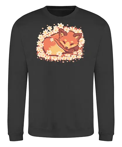 Daisy Spring Fox - Fuchs, Frühling, Gänseblümchen, Schlafender Fuchs, Fuchs und Blumen, Niedlicher Fuchs, Blumig, Verträumt, Ästhetisch, Warme Farben, Frühlingstier, Gänseblümchen Blume, Cottagecore Fuchs, Gelassen, Ruhig, fox, spring, daisy, Sleeping fox, Fox and flowers, Cute fox, Floral, dreamy, aesthetic, warm colours - Sweatshirt