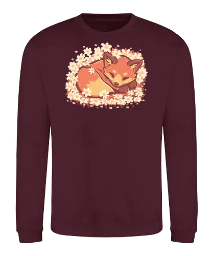 Daisy Spring Fox - Fuchs, Frühling, Gänseblümchen, Schlafender Fuchs, Fuchs und Blumen, Niedlicher Fuchs, Blumig, Verträumt, Ästhetisch, Warme Farben, Frühlingstier, Gänseblümchen Blume, Cottagecore Fuchs, Gelassen, Ruhig, fox, spring, daisy, Sleeping fox, Fox and flowers, Cute fox, Floral, dreamy, aesthetic, warm colours - Sweatshirt
