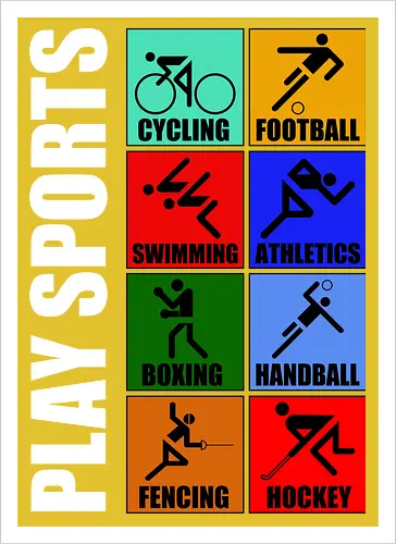 Play Sports Health Vintage Art